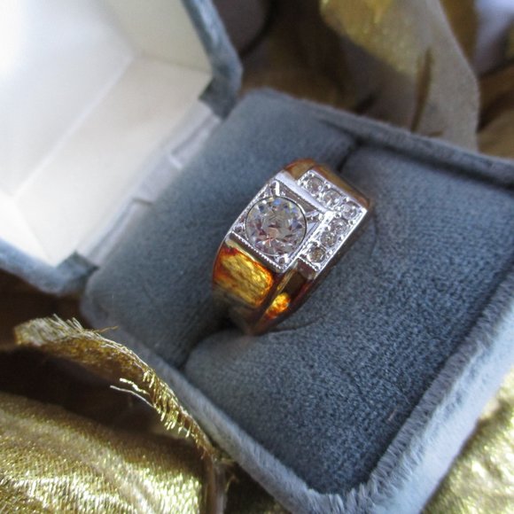 MEN’S VINTAGE CRYSTAL RING – 10 - 10.5 - Picture 4 of 9